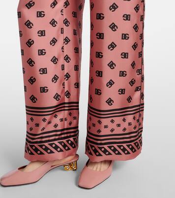 Pantalon ample DG en satin de soie | Dolce&Gabbana