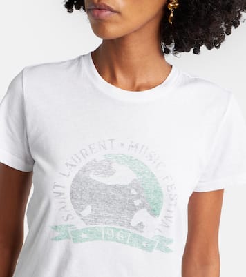 Music Festival cotton jersey T-shirt | Saint Laurent