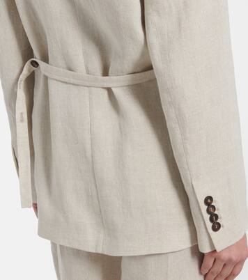 جاكيت بليزر من الكتّان المخلوط | Brunello Cucinelli