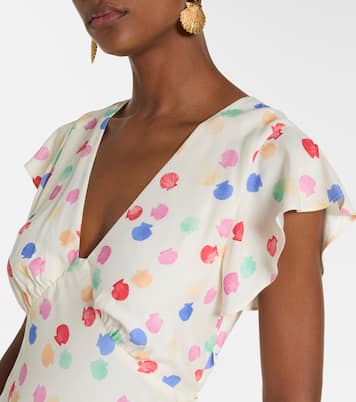 Meena polka-dot tiered maxi dress | Rixo