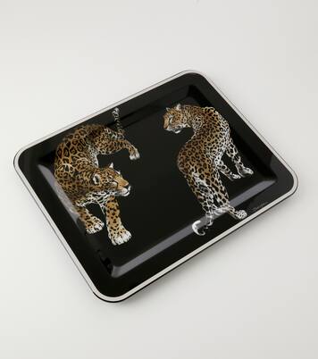 Double Leopardo Medium wooden tray | Dolce&Gabbana Casa