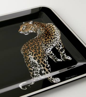 Double Leopardo Medium wooden tray | Dolce&Gabbana Casa