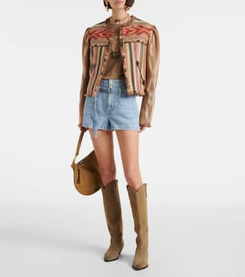 Shorts Kansas de denim de tiro alto | 7 For All Mankind