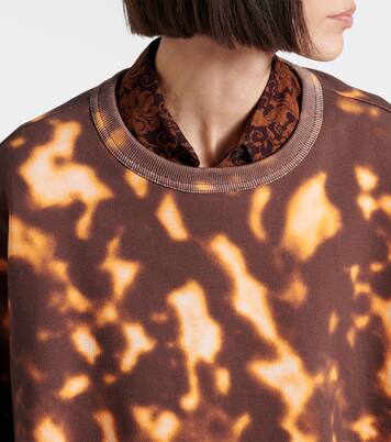 Printed gathered cotton sweatshirt  | Dries Van Noten