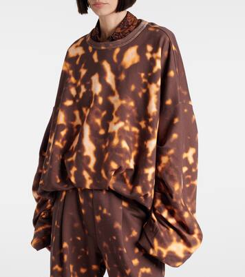 Printed gathered cotton sweatshirt  | Dries Van Noten