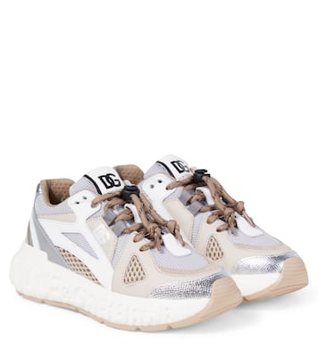 حذاء سنيكرز مقلّم بالجلد DG | Dolce&Gabbana Kids