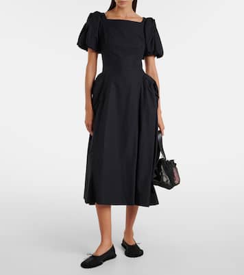 Puff-sleeve cotton poplin midi dress | Simone Rocha