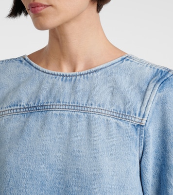 Abito corto di jeans con ruches | Ganni