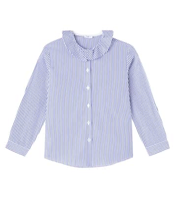 Ruffled striped cotton poplin shirt | Il Gufo