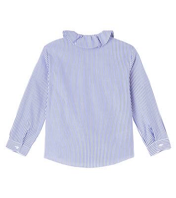 Ruffled striped cotton poplin shirt | Il Gufo