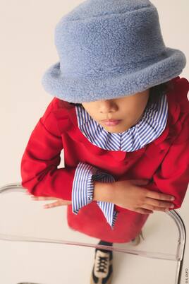 Ruffled striped cotton poplin shirt | Il Gufo