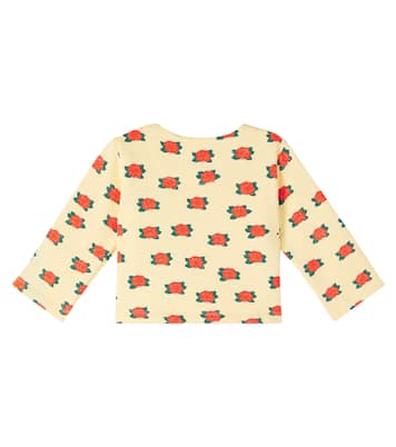 Baby floral cotton jersey cardigan  | Tinycottons