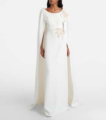 Yuna faux pearl-embellished crêpe gown | Safiyaa