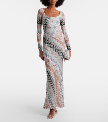 Zigzag lamé maxi dress | Missoni