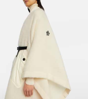 Belted mohair, alpaca, wool-blend cape | Moncler Grenoble