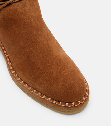 Megeve shearling-trimmed suede ankle boots | Aquazzura