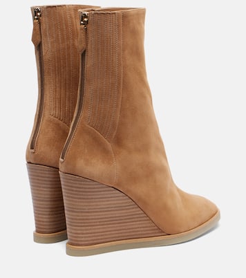 Saint Honoré 85 suede wedge ankle boots | Aquazzura