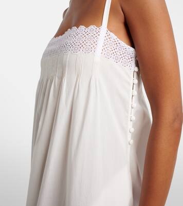 Embroidered cotton poplin maxi dress | Saint Laurent