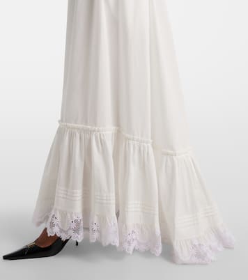 Embroidered cotton poplin maxi dress | Saint Laurent