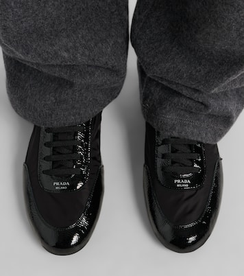 Collapse Re-Nylon and leather sneakers | Prada