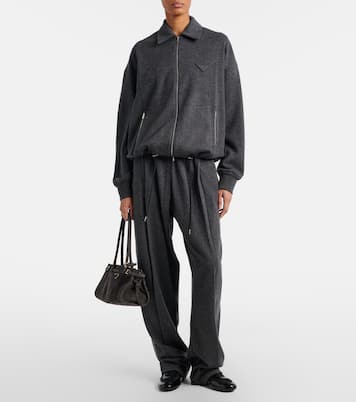 Collapse Re-Nylon and leather sneakers | Prada