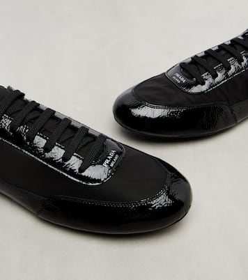 Collapse Re-Nylon and leather sneakers | Prada