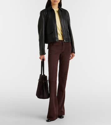 Pantalon flare Pawlonia en daim | Stouls