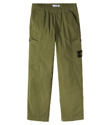 Compass cotton-blend cargo pants | Stone Island Junior