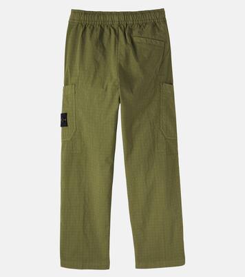 Compass cotton-blend cargo pants | Stone Island Junior