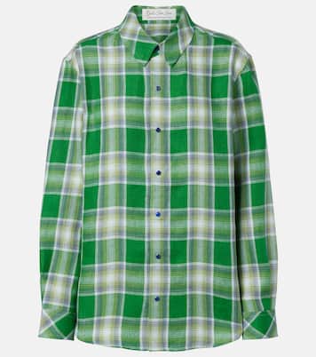 Harbor linen shirt with lapis lazuli | God's True Cashmere