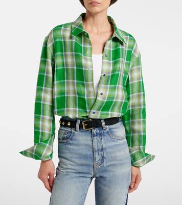 Harbor linen shirt with lapis lazuli | God's True Cashmere