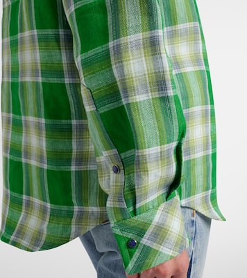 Harbor linen shirt with lapis lazuli | God's True Cashmere