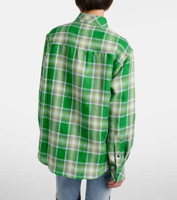 Harbor linen shirt with lapis lazuli | God's True Cashmere