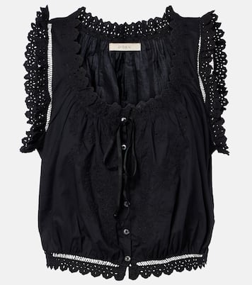 Traveler embroidered cotton top | Dôen