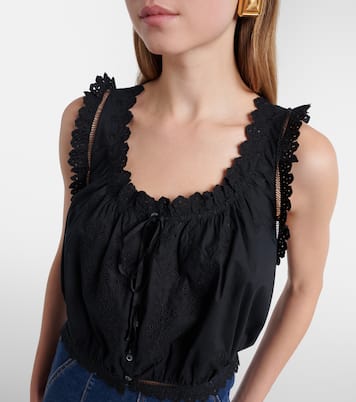 Traveler embroidered cotton top | Dôen