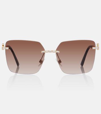 DG crystal-embellished square sunglasses | Dolce&Gabbana
