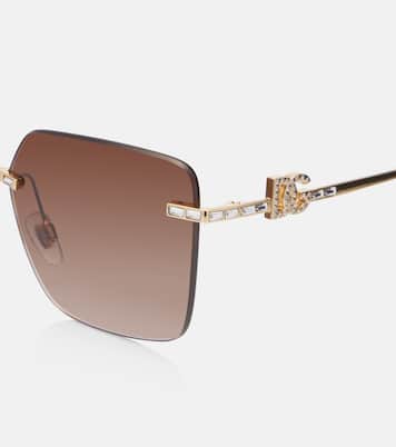 DG crystal-embellished square sunglasses | Dolce&Gabbana