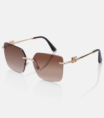 DG crystal-embellished square sunglasses | Dolce&Gabbana