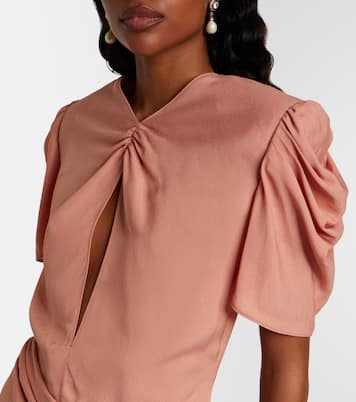 Bow-detail draped midi dress | Valentino