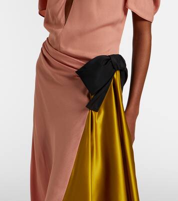 Bow-detail draped midi dress | Valentino