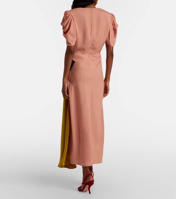 Bow-detail draped midi dress | Valentino
