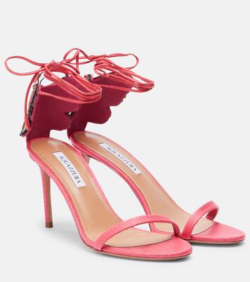 Papillon Damour embellished sandals | Aquazzura