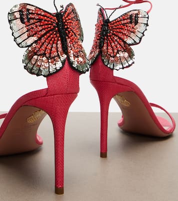 Papillon Damour embellished sandals | Aquazzura