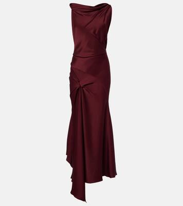 Posy draped satin midi dress | Victoria Beckham