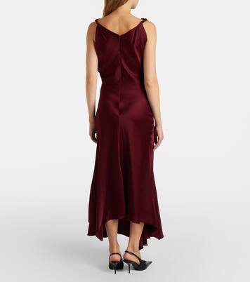 Posy draped satin midi dress | Victoria Beckham
