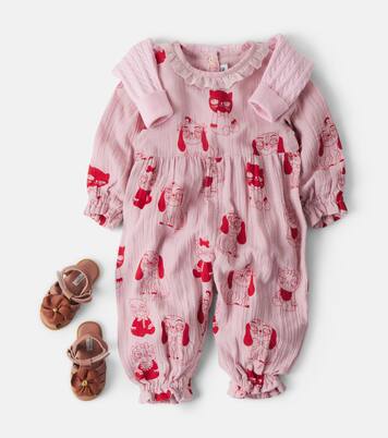 Baby printed cotton jumpsuit | Mini Rodini