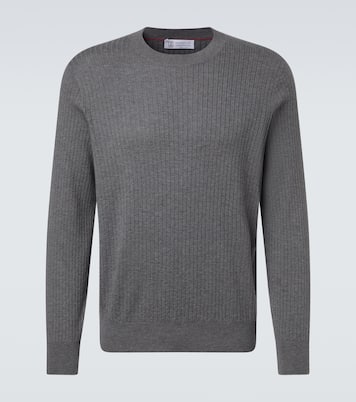 Pull en coton côtelé | Brunello Cucinelli