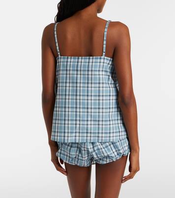Top de algodón a cuadros con lazo | Acne Studios