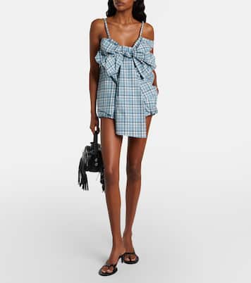 Top de algodón a cuadros con lazo | Acne Studios