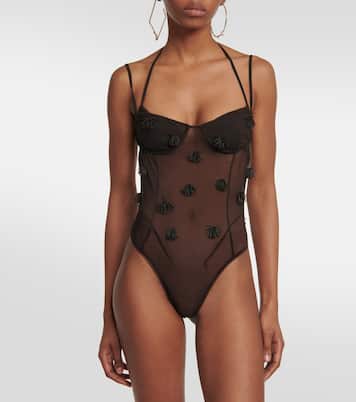 Bestickter Body aus Mesh | Jacquemus